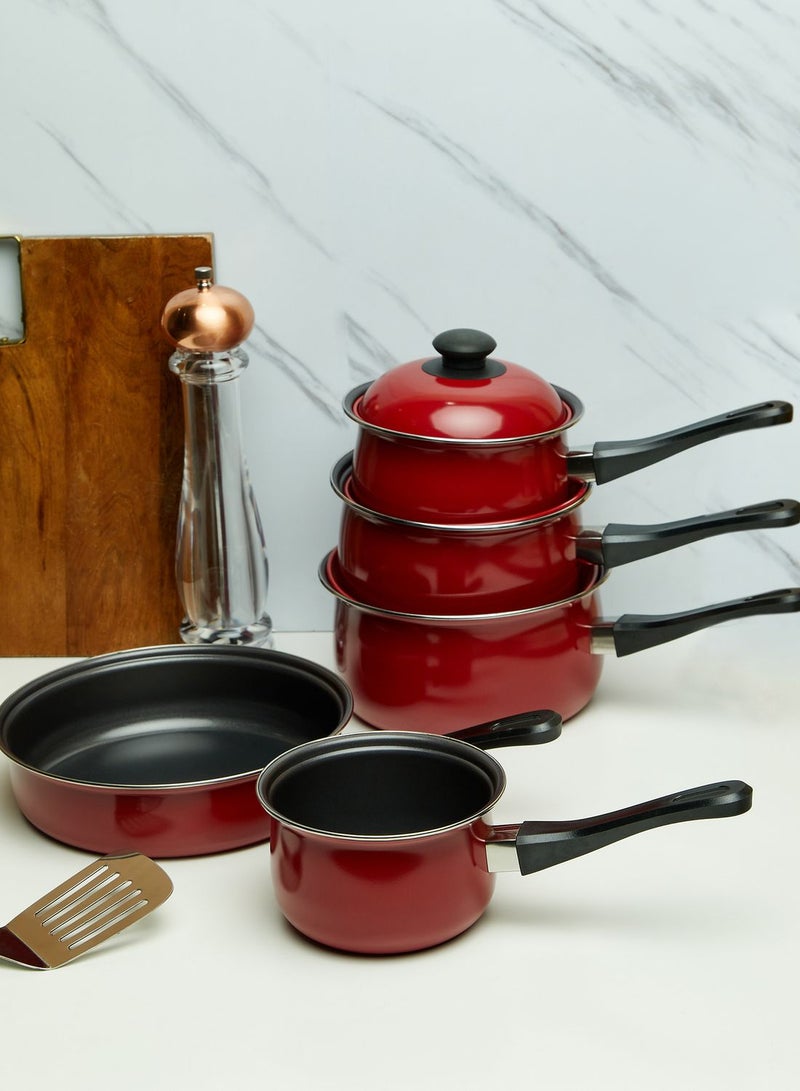 5 Piece Red Belly Non Stick Pan Set