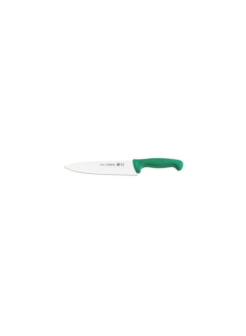 Professional 12 Inches Meat Knife with Stainless Steel Blade and Green Polypropylene Handle with Antimicrobial Protection