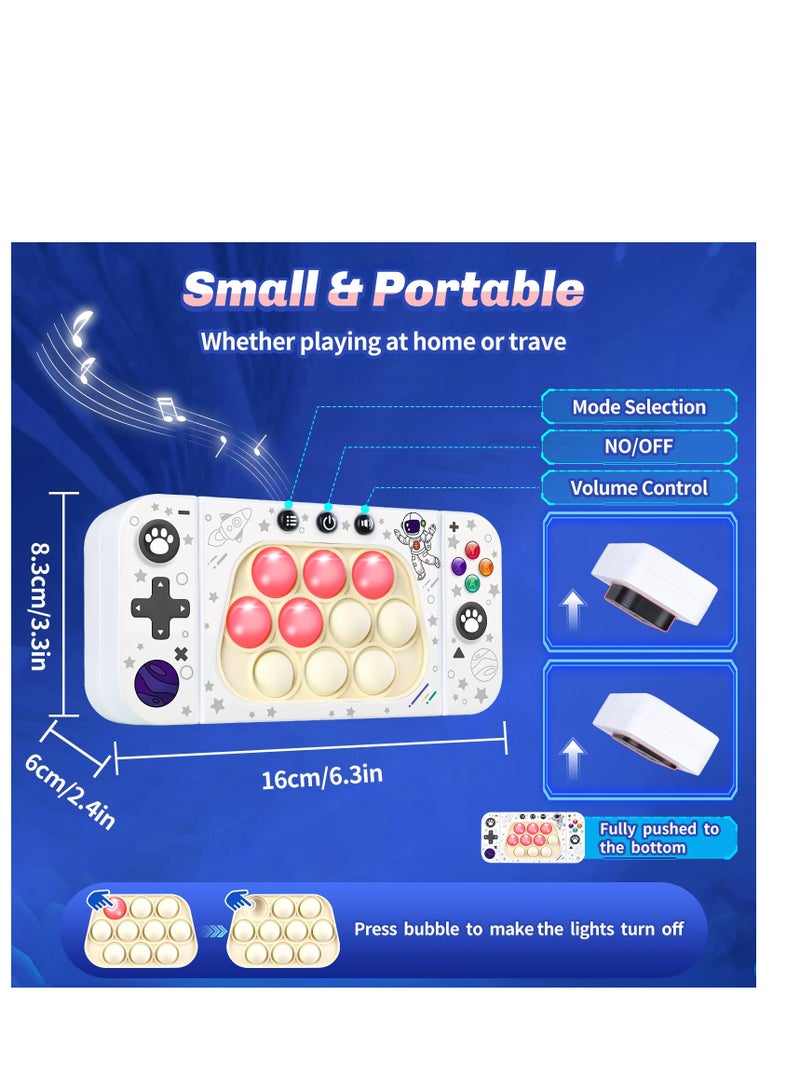 Baigine Pop Toys for Kids Adults, Electronic Fidget Light-up Sensory Games Travel Handheld Game Bubble Birthday Gifts for Age 8 9 10-12-18 Year Old Girl Boys (White)