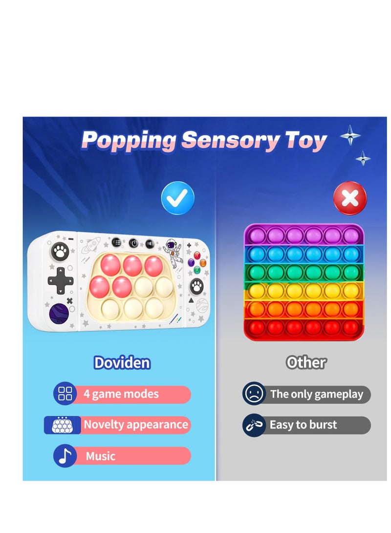 Baigine Pop Toys for Kids Adults, Electronic Fidget Light-up Sensory Games Travel Handheld Game Bubble Birthday Gifts for Age 8 9 10-12-18 Year Old Girl Boys (White)