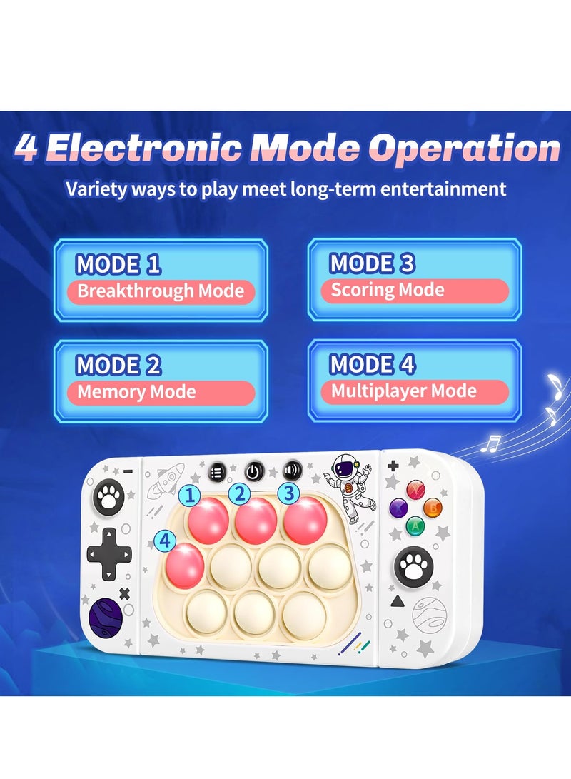 Baigine Pop Toys for Kids Adults, Electronic Fidget Light-up Sensory Games Travel Handheld Game Bubble Birthday Gifts for Age 8 9 10-12-18 Year Old Girl Boys (White)