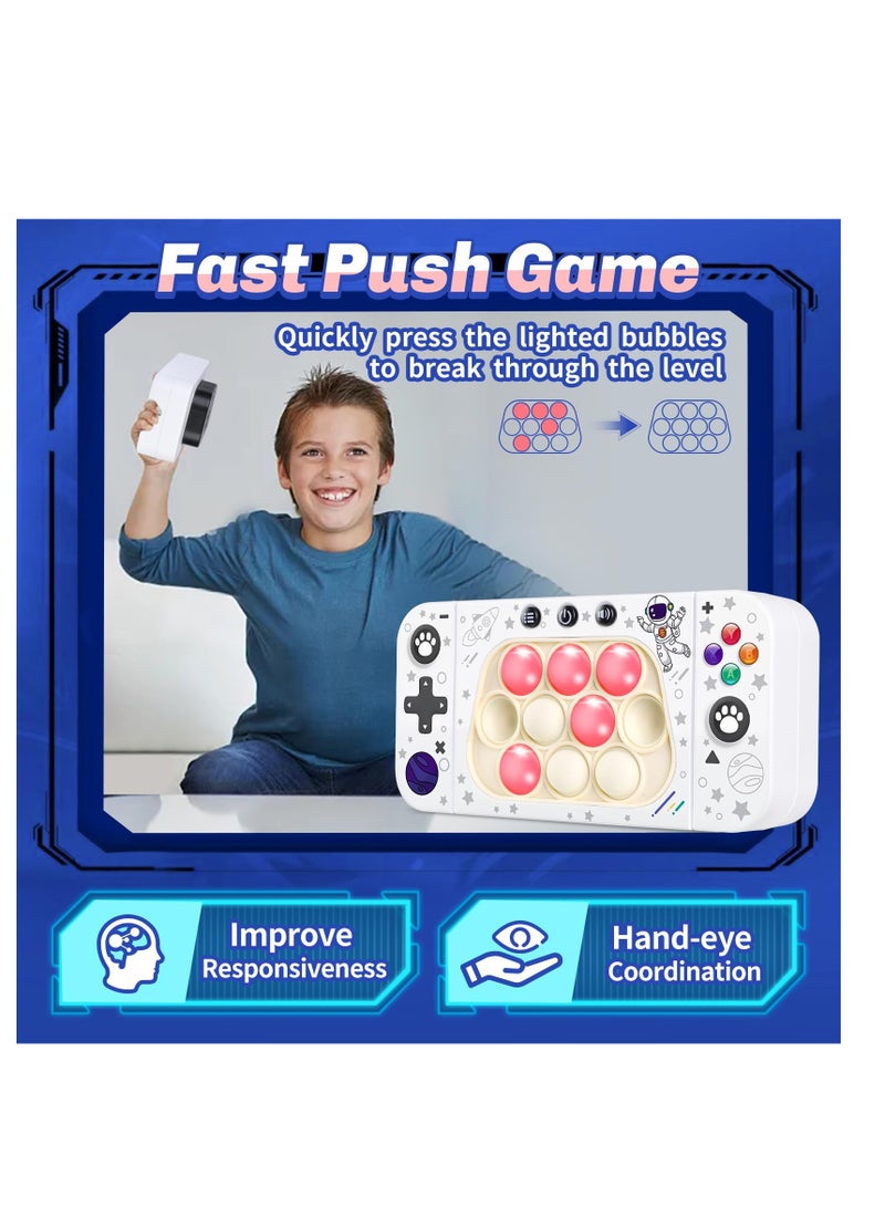 Baigine Pop Toys for Kids Adults, Electronic Fidget Light-up Sensory Games Travel Handheld Game Bubble Birthday Gifts for Age 8 9 10-12-18 Year Old Girl Boys (White)
