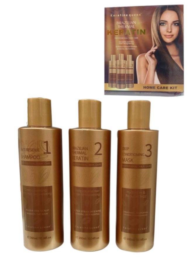 Keratine Queen Brazilian Thermal Keratin Set 300ml 3pcs