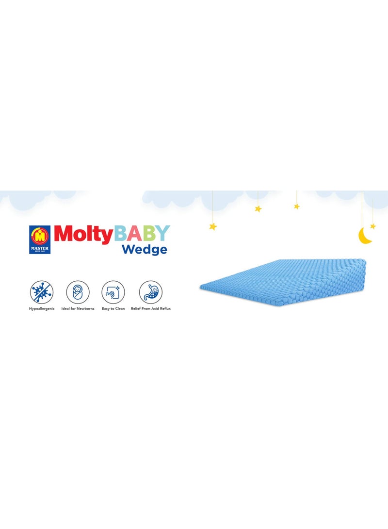 Master MoltyFoam Wedge Pillow for Nursing - Anti-Spit Milk Feeding Pillow - Safe and Comfortable Baby Pillow - Adaptive Bed Assistance - Breathable Material - Easy To Clean - Improves Sleep Quality