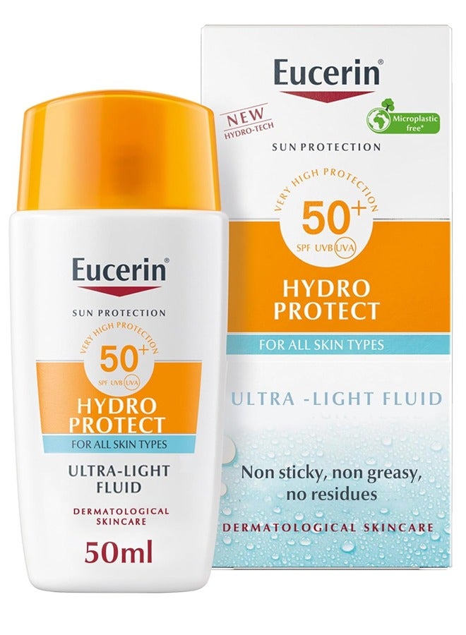 Eucerin Sun Hydro Protect Face Fluid, UVA/UVB Protection, Sunscreen for Face, Ultra-Light Fluid 50 ml