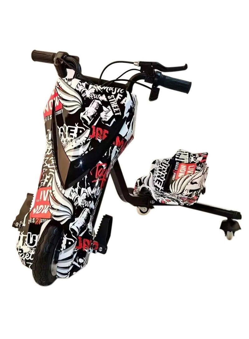 3 Wheel Drifter 36v Electric Scooter 360 Degree Rotation with Led Light Comfortable Seat and Bluetooth Assorted