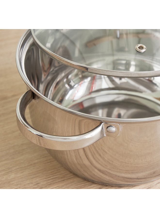 Stilo Stainless Steel Casserole with Lid 24 x 13.8 x 24 cm