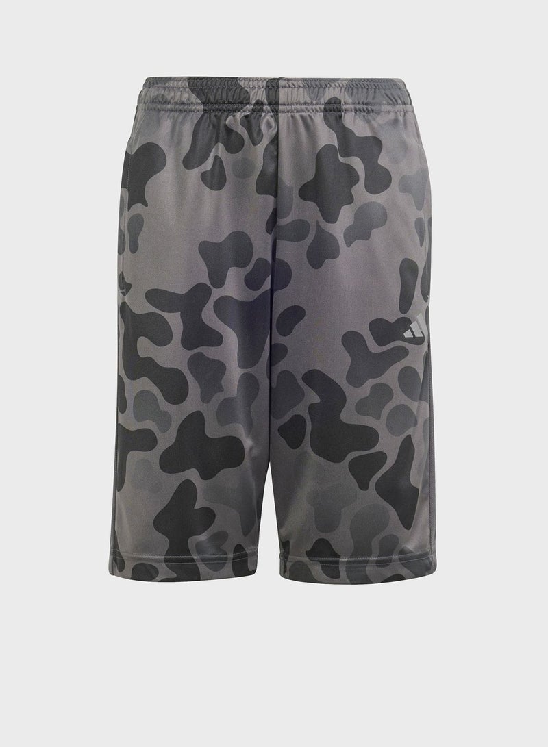 Kids Train Essential All Over Printed Shorts