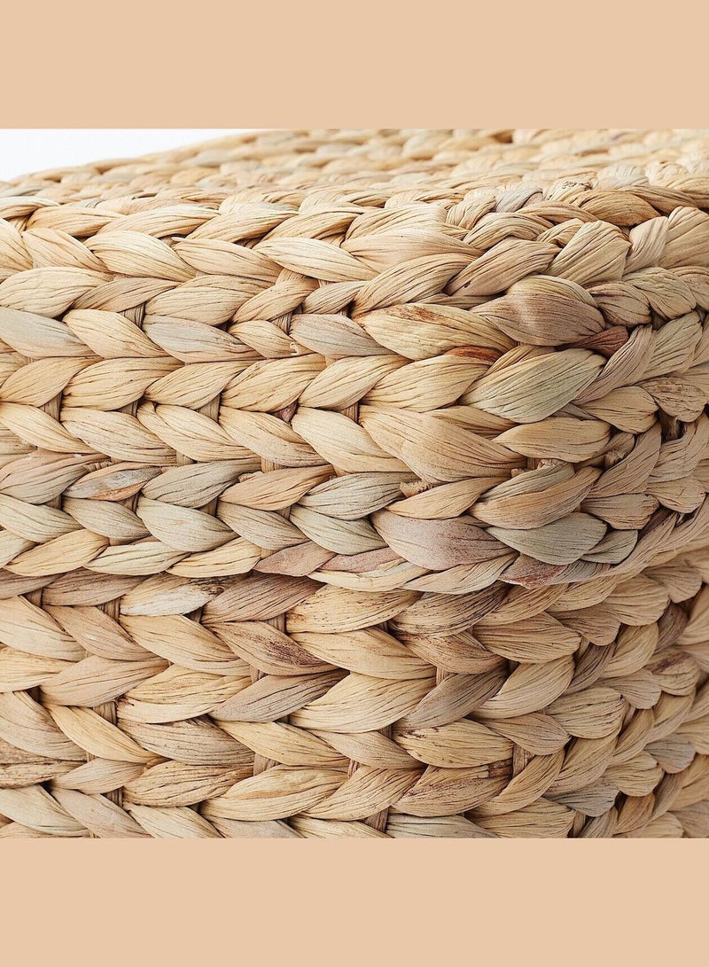 Water Hyacinth Basket Rectangle Basket With Lid,Large HalfW 20 x D 26x H 25 cm