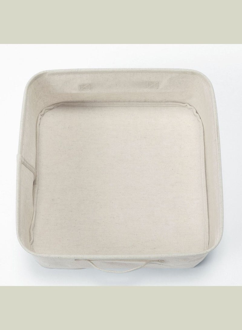Polyester Linen Soft Box, Sqaure W 35 x D 35 x H 16 cm, L Off White
