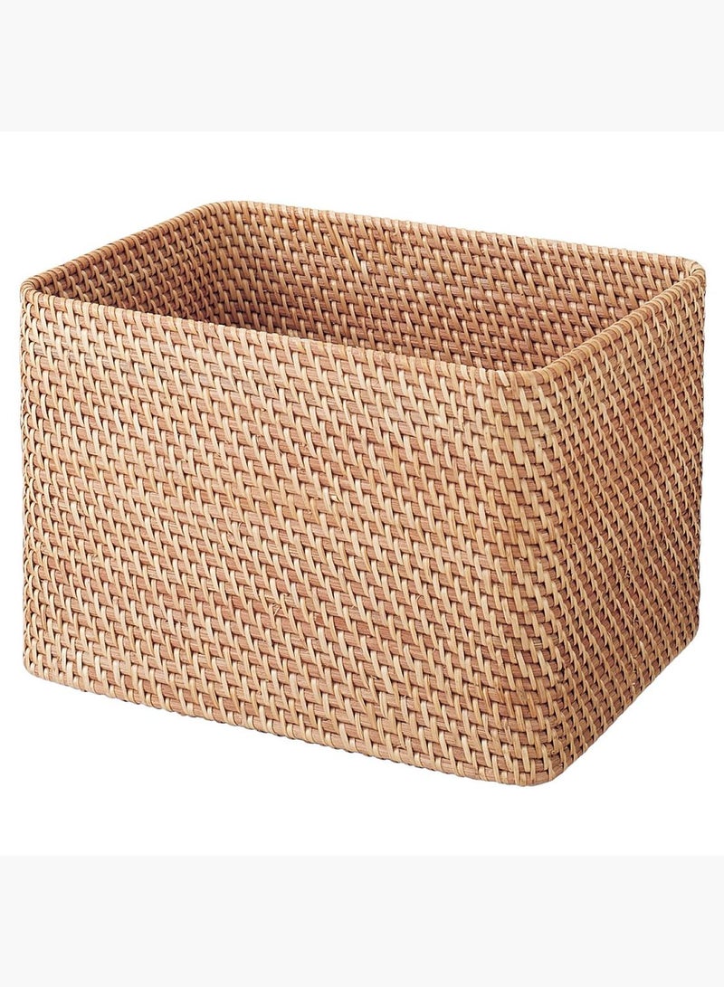 Rattan Rectangular Basket, W 36 x D 26 x H 24 cm, L, Natural