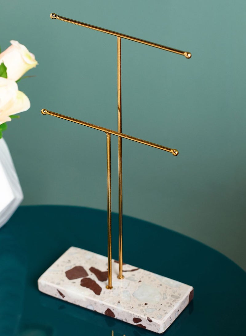 Double Terrazzo Jewellery Stand