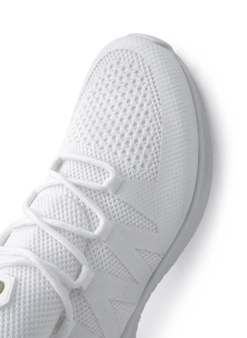 Women Casual Non Slip Low Top Sneakers Slip On with Adjustable Elastic Laces No Tie Lightweight Breathable White