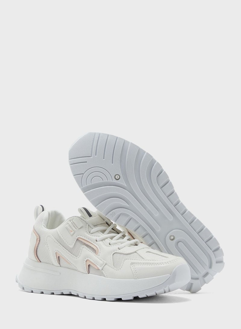 Pink Trim Sneakers