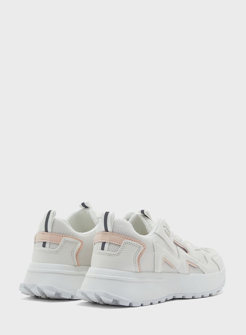 Pink Trim Sneakers