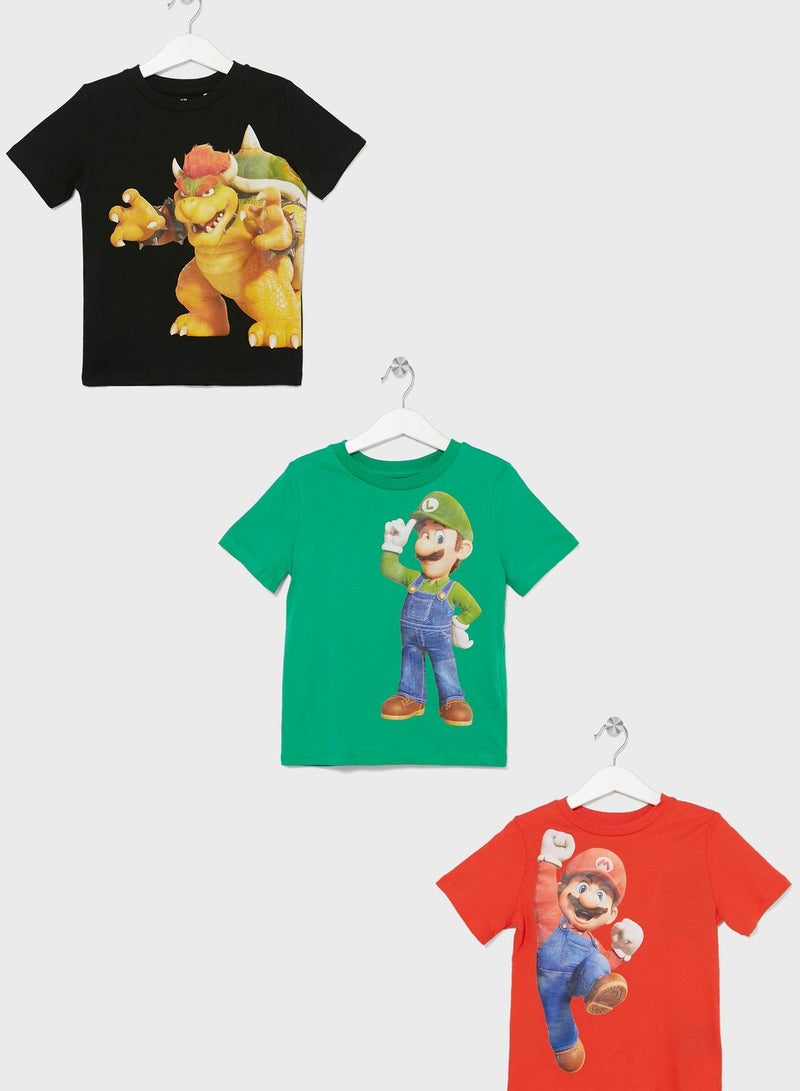 Kids 3 Pack Printed T-Shirt