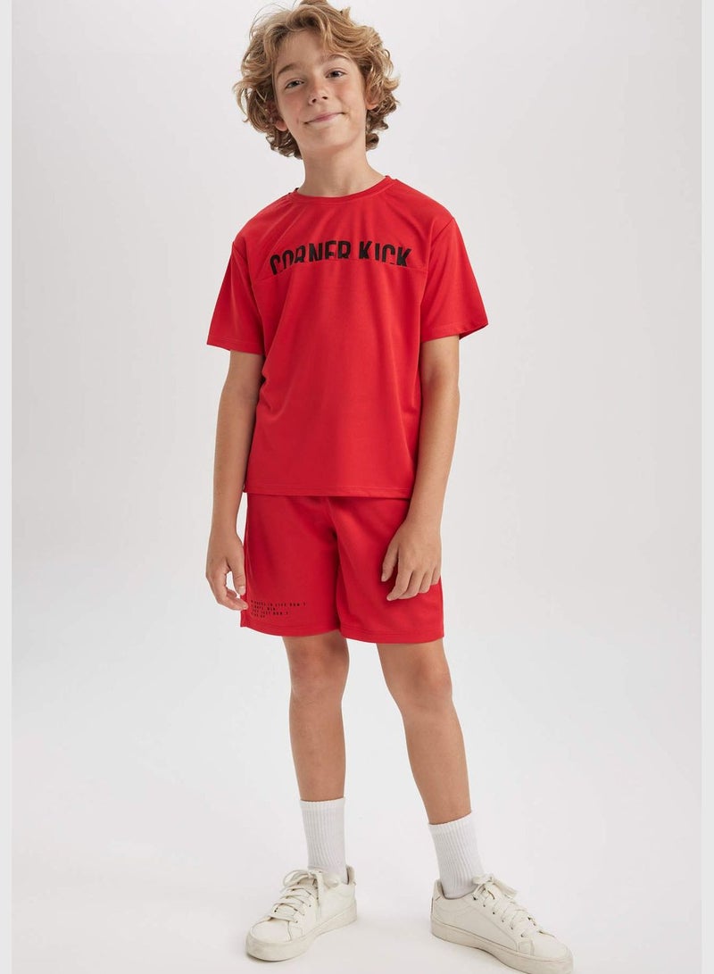 Boy Oversize Fit Crew Neck Short Sleeve Knitted Short Sleeve T-Shirt