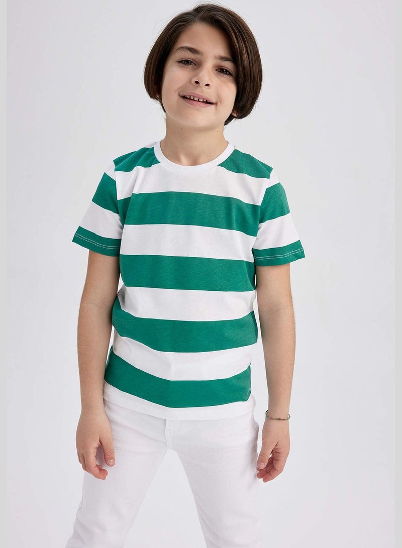 Boy Crew Neck Knitted Short Sleeve T-Shirt