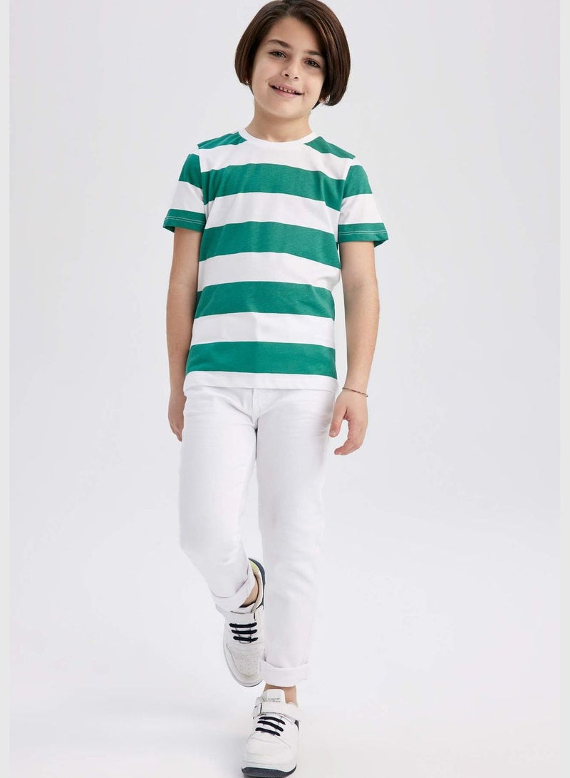 Boy Crew Neck Knitted Short Sleeve T-Shirt