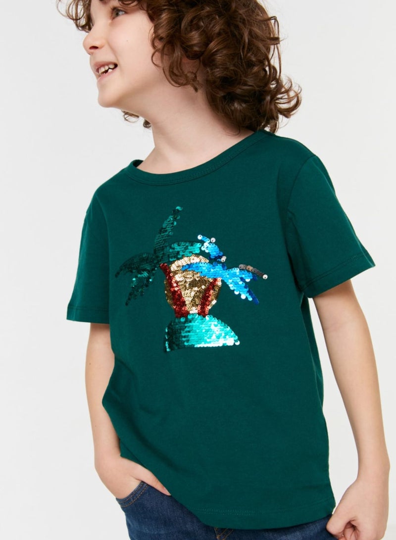 Kids Sequined Palm T-Shirt