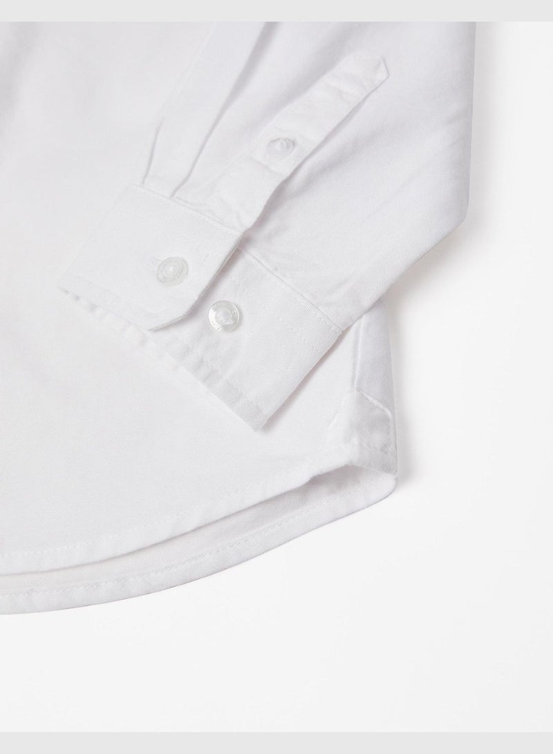 Zippy Long Sleeve Cotton Shirt For Boys - White