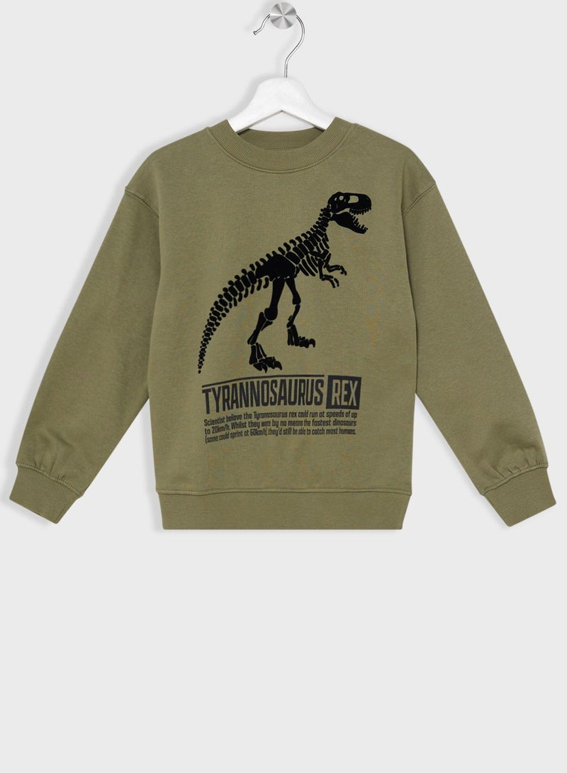 Kids Dinosaur Print Sweatshirt