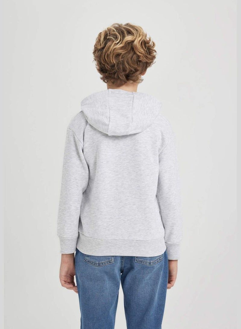 Boy Hooded Long Sleeve Knitted Sweatshirt