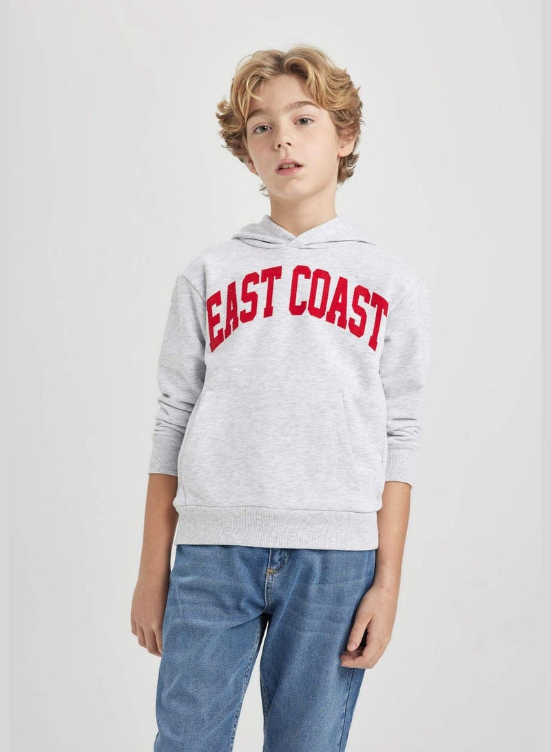 Boy Hooded Long Sleeve Knitted Sweatshirt