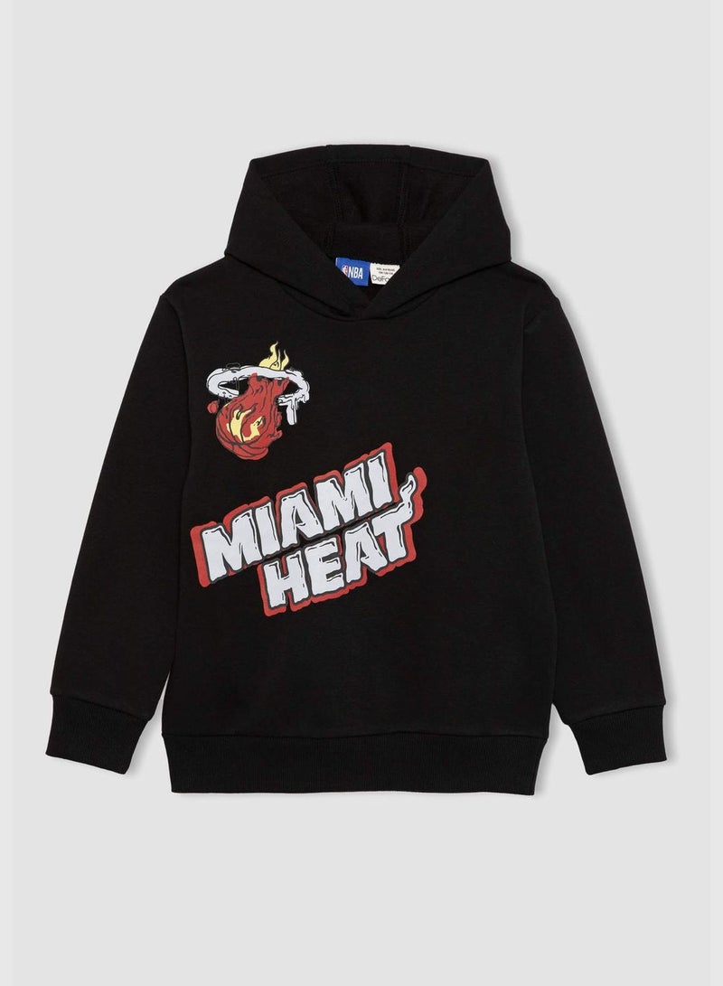 Boy NBA Miami Heat Licenced Crew Neck Long Sleeve Knitted Sweatshirt