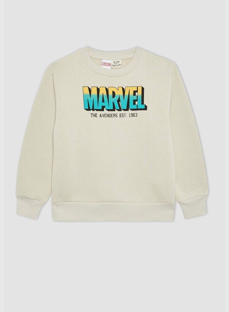Boy Marvel Licenced Hooded Long Sleeve Knitted Sweatshirt