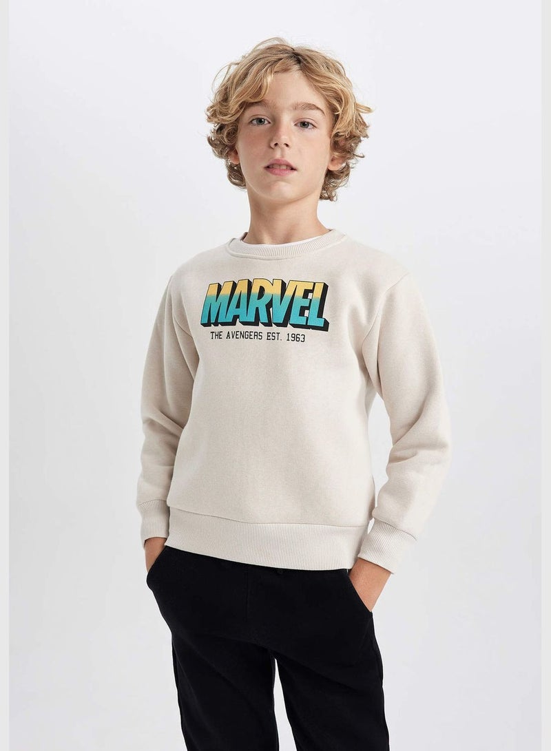 Boy Marvel Licenced Hooded Long Sleeve Knitted Sweatshirt
