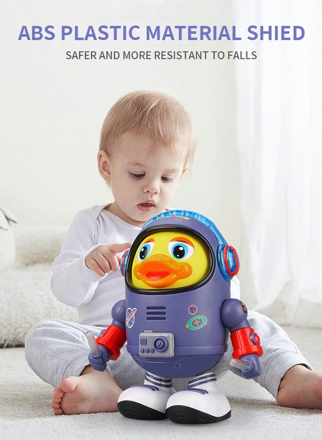 Baby Duck Toy Musical Interactive Duck Toy Electric Toys with Lights and Sounds,Dancing Robot with Space Elements Designed for Infants,Babies,Kids