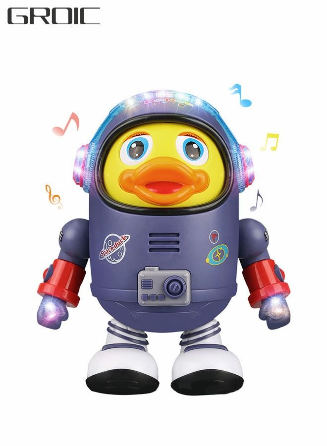Baby Duck Toy Musical Interactive Duck Toy Electric Toys with Lights and Sounds,Dancing Robot with Space Elements Designed for Infants,Babies,Kids