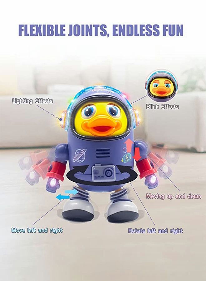 Baby Duck Toy Musical Interactive Duck Toy Electric Toys with Lights and Sounds,Dancing Robot with Space Elements Designed for Infants,Babies,Kids