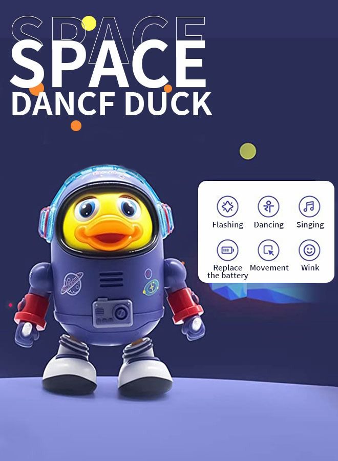 Baby Duck Toy Musical Interactive Duck Toy Electric Toys with Lights and Sounds,Dancing Robot with Space Elements Designed for Infants,Babies,Kids