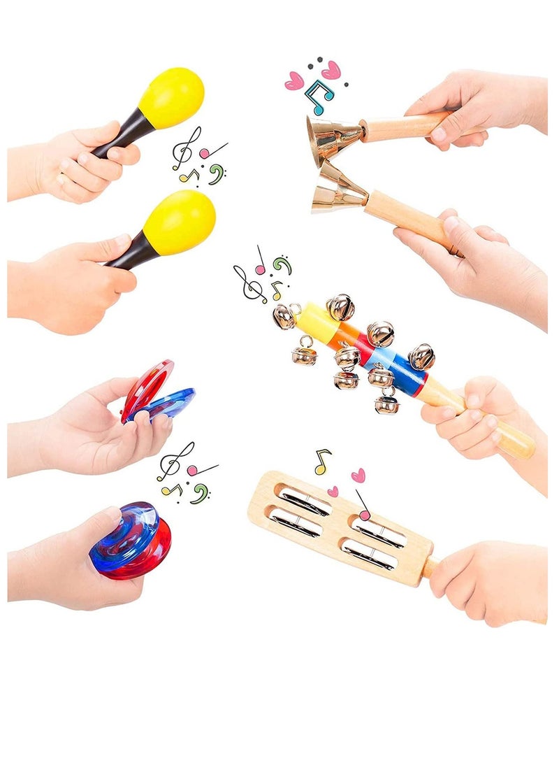 Musical Instruments Toddler Toys - Professional Preschool Music Education Toys Percussion Instruments Set Music Early Learning Toys Gifts for Boys and Girls with Storage Toddler Backpack