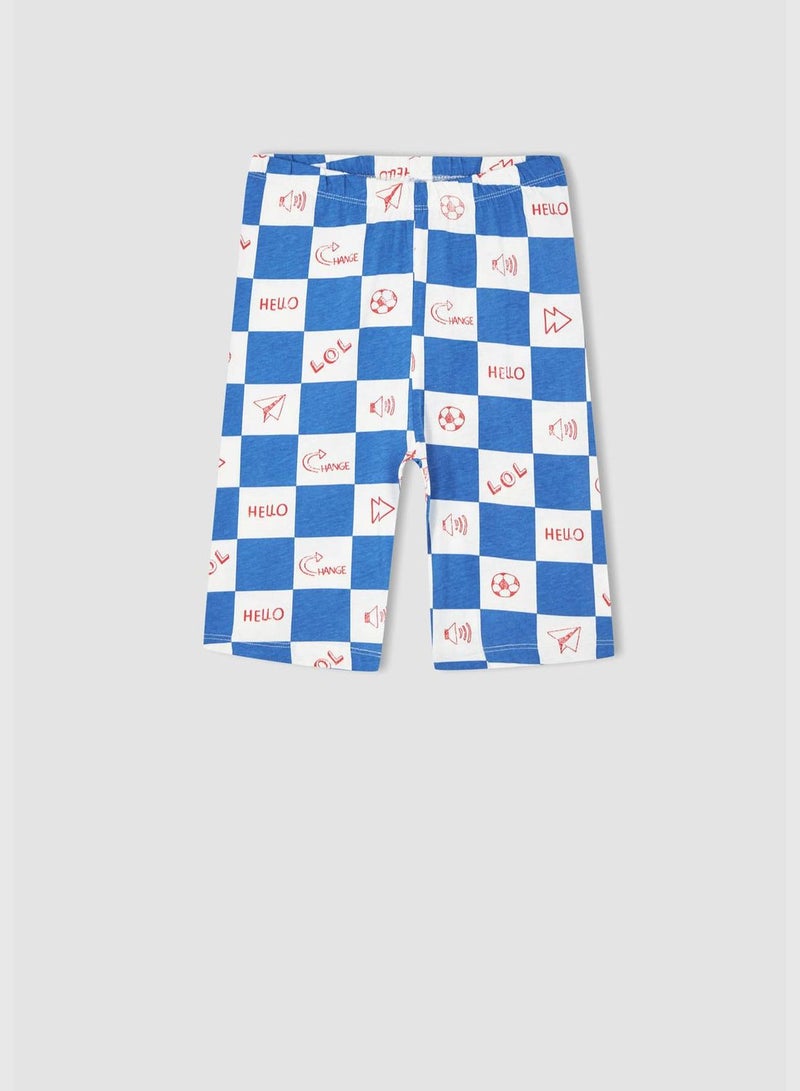 Regular Fit Short Sleeve Checkers Print Pyjama Set