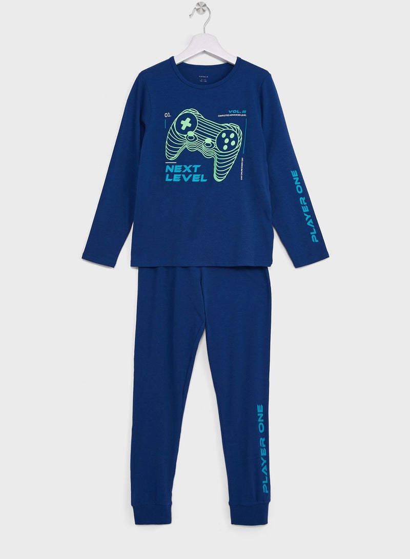 Kids Peony Gaming Pyjama Set