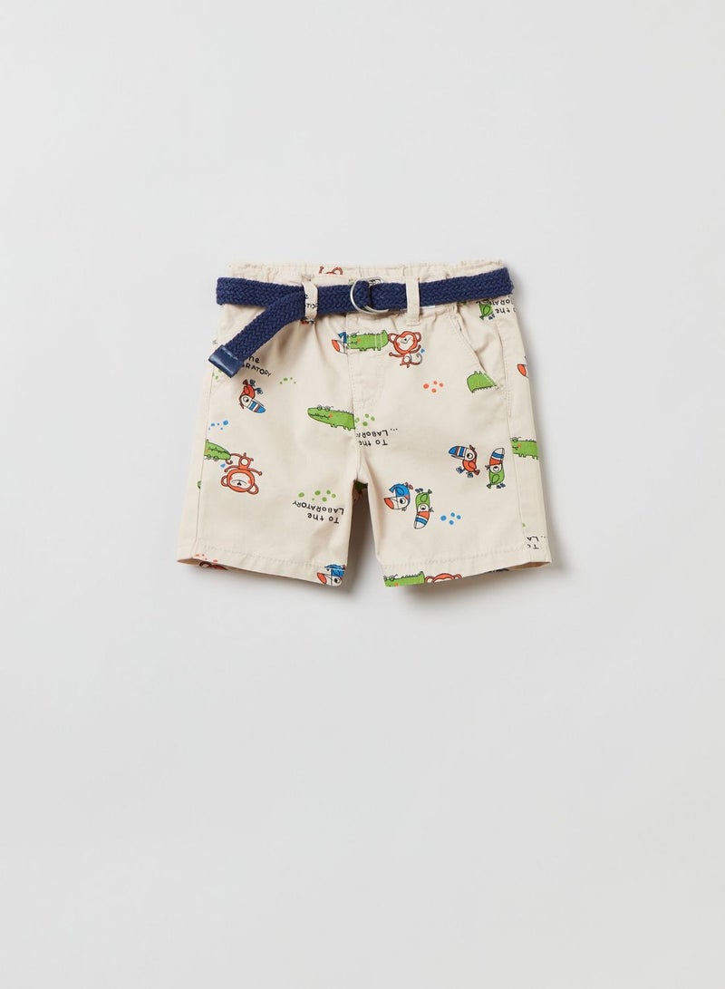 OVS Cotton Shorts With Belt