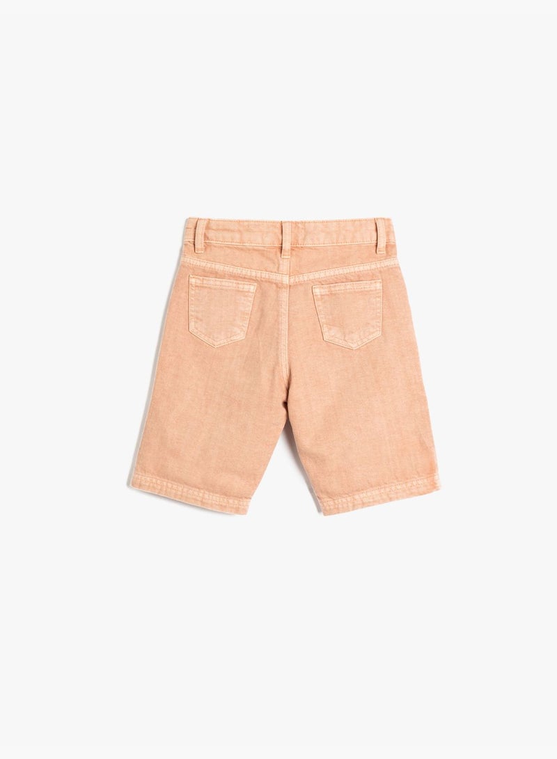 Jean Shorts Pockets Cotton
