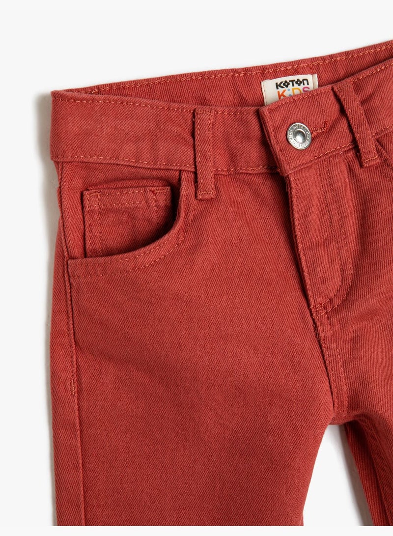 Chino Bermuda Shorts Pockets Cotton