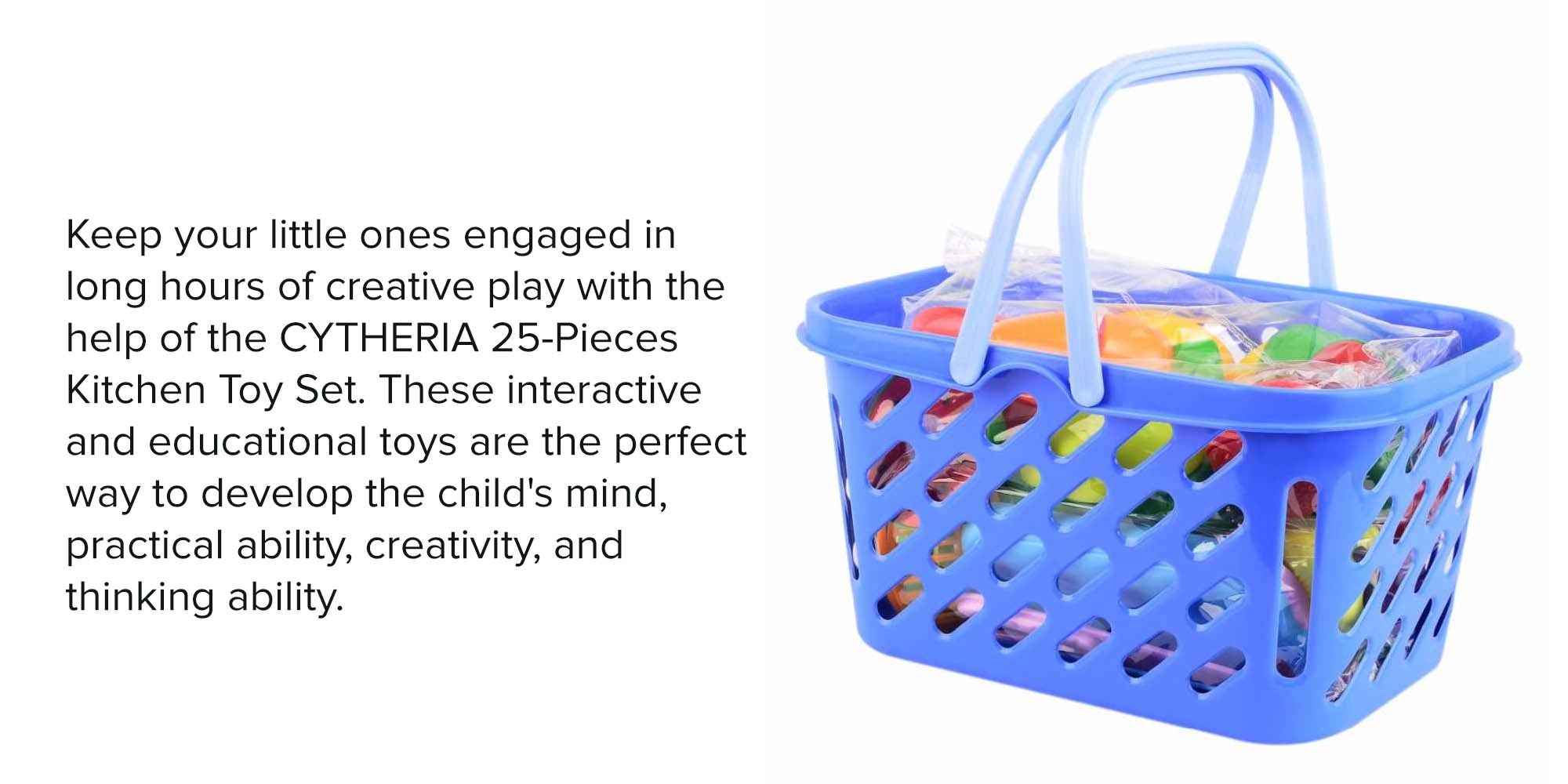 25-pieces Creative Kitchen Pretend Play Toy Set With Non-toxic Material for Kids 12x12x10cm