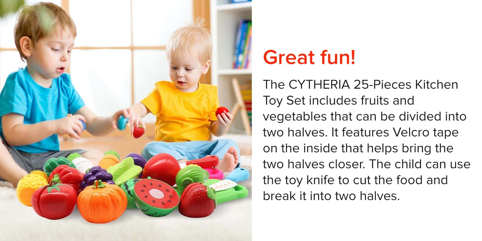 25-pieces Creative Kitchen Pretend Play Toy Set With Non-toxic Material for Kids 12x12x10cm