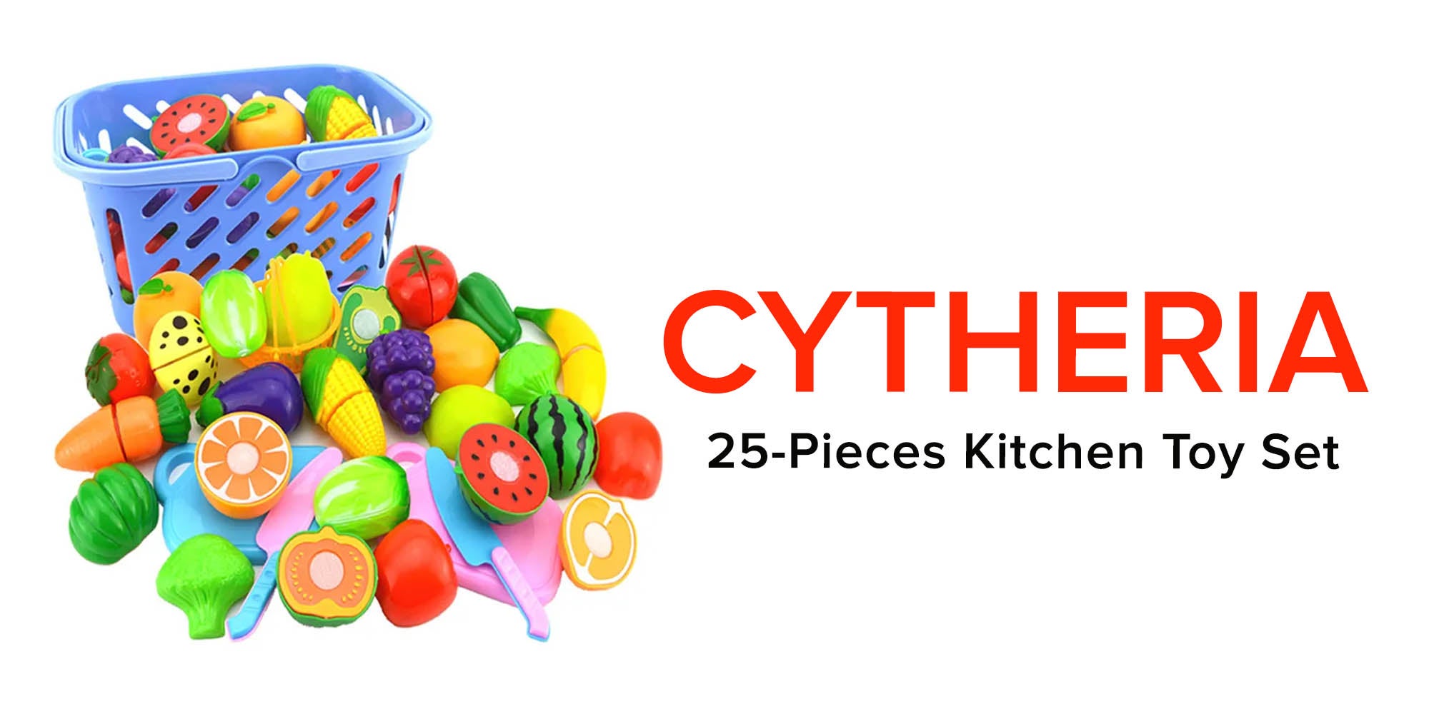 25-pieces Creative Kitchen Pretend Play Toy Set With Non-toxic Material for Kids 12x12x10cm