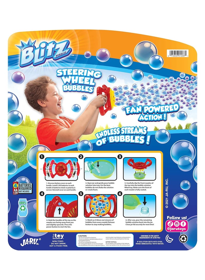 Blitz  Fan Bubble Wheel Blower Non Toxic Bubble Soap Solution Automatic Bubble Maker Machine for Kids Outdoor Handheld Portable Toys