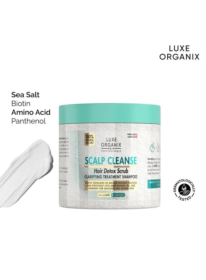 LUXE ORGANIX Scalp Cleanse Hair Detox Scrub Clarifying Treatment Shampoo 220g