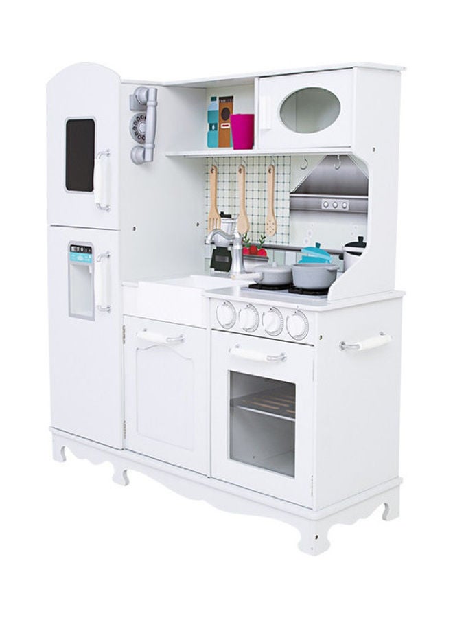 Kids Modular Kitchen Playset - White 95x30x103cm