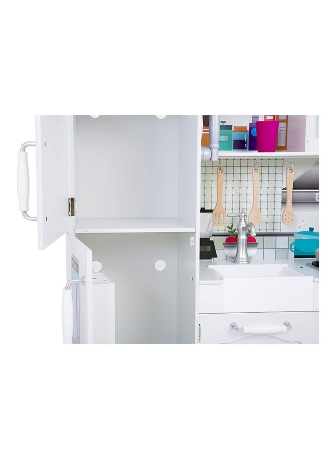Kids Modular Kitchen Playset - White 95x30x103cm