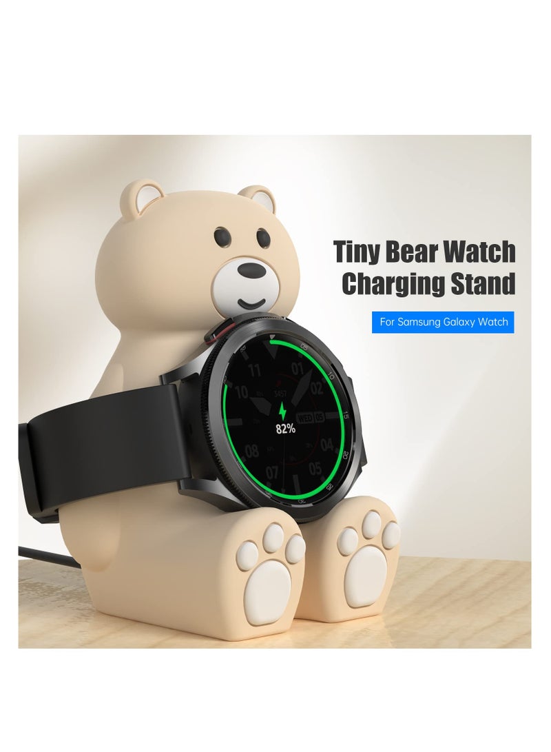 Smartwatch Charger Stand, Compatible with Samsung Galaxy Watch 4/4 Classic/3/Active 2, Cute Bear Silicone Charging Dock, for Samsung Watch Charger Accessories, premium silicone material
