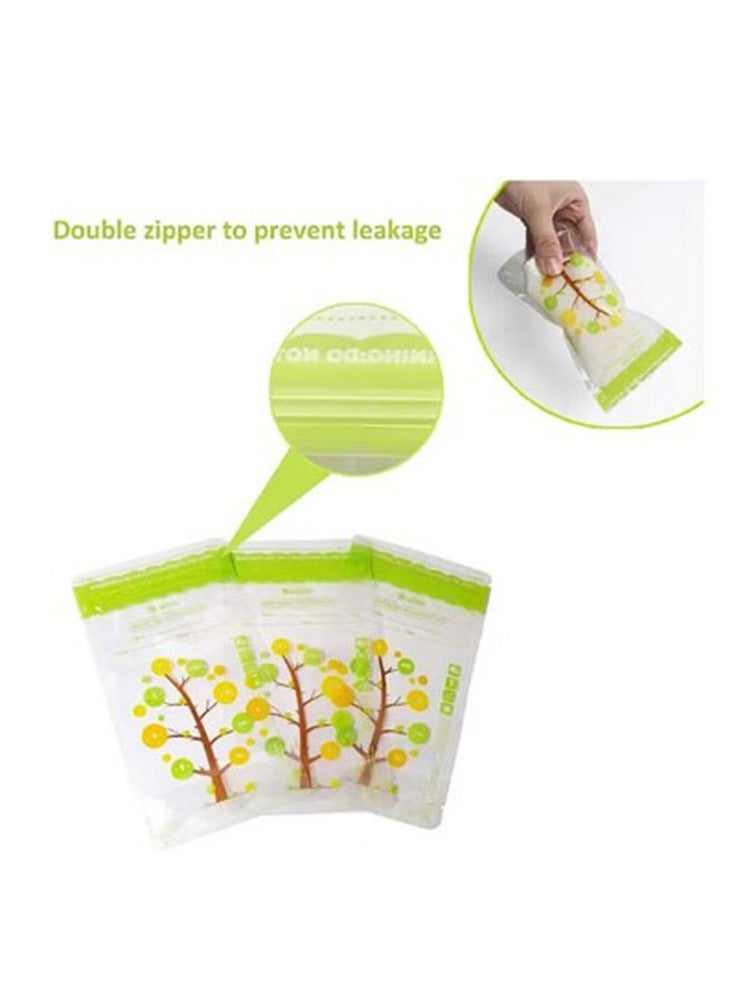 112 Piece Baby Self-standing Bottom Design Breast Milk Storage Bags With Double Zipper, 250 ml